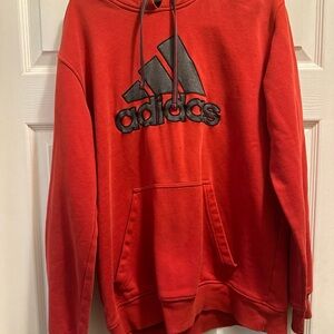 COPY - Adidas Hoodie Men's Medium Red Pullover Logo 3 Stripes Sweatshirt Pocket…